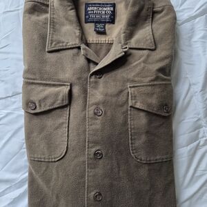 Vintage 1990's Abercrombie & Fitch Men's Brown Moleskin Shirt Jacket